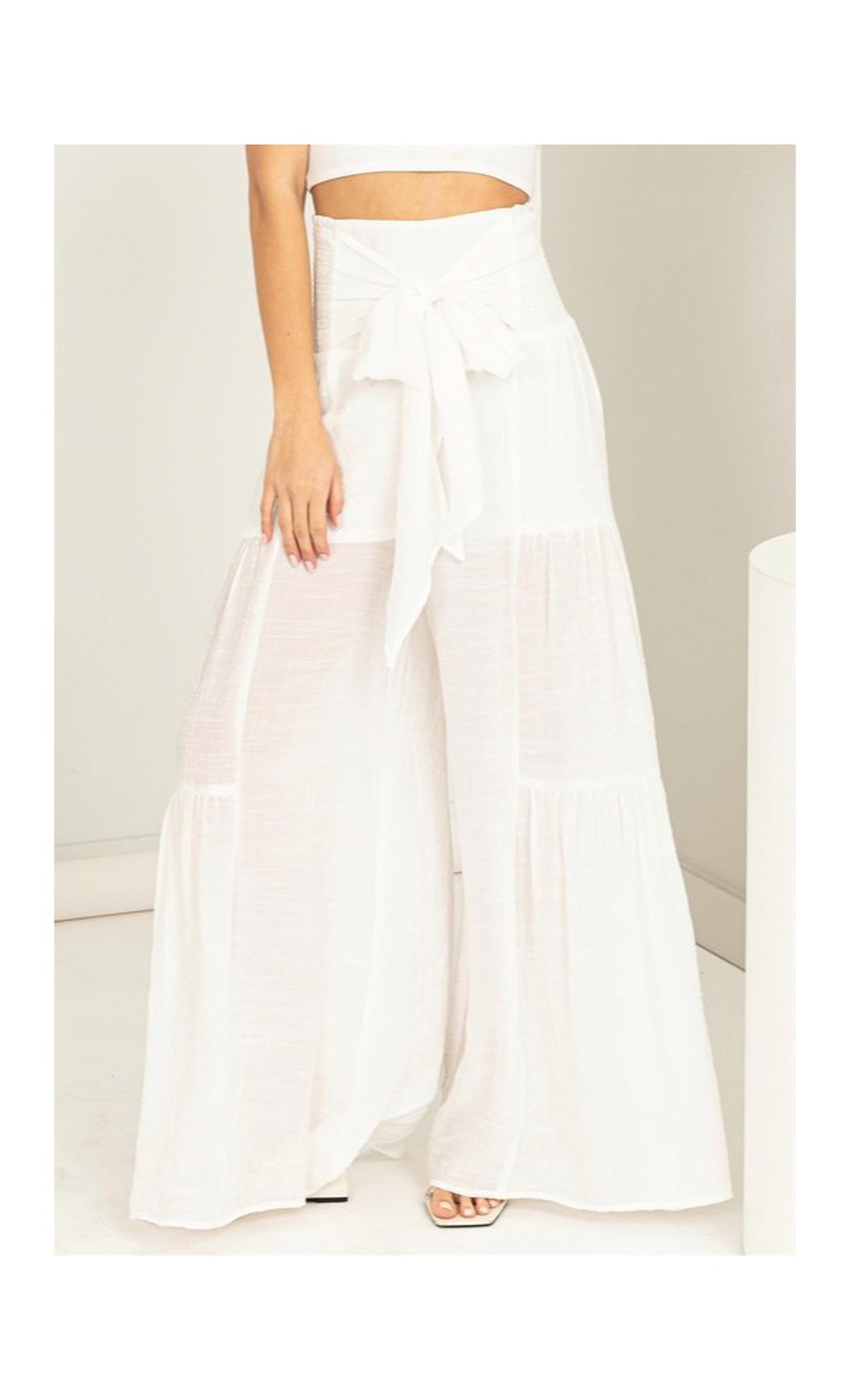 Summer Vibes High-Waisted Tiered Flared Pants